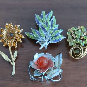 天然石ブローチ4点