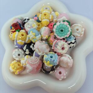 お得! ペイント/手書きビーズ40個