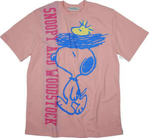 Tシャツ 半袖 吸汗速乾 丸首 ティーシャツ スヌーピー PEANUTS ピーナッツ S1162-64 ピンク Mサイズ