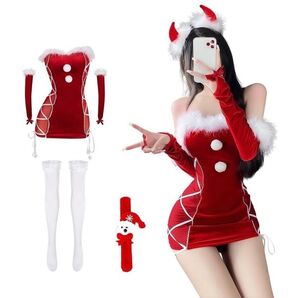 サンタコス レディース サンタ サンタクロース タイト ワンピース クリスマス コスプレ フリーサイズ