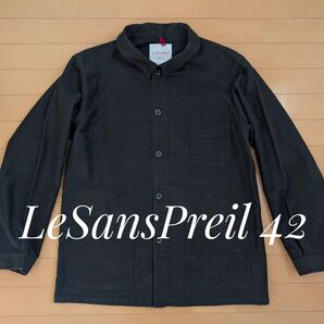Le Sans Pareil black moleskin jacket 42 ブラックモールスキン ユーロ古着 ヴィンテージ
