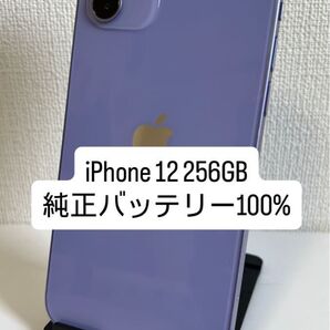 iPhone 12 256GB パープル 純正バッテリー100%