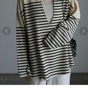 ap retro カフタン裏毛スウェットルーズプルオーバー ボーダー