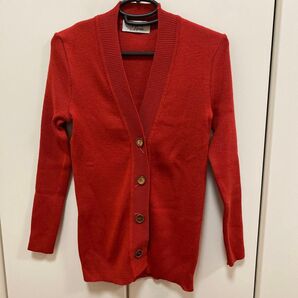 Alpine Rose カーディガン 長袖 M オレンジみの赤色