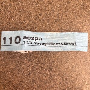 aespa 11/9 Yoyogi Meet&Greet 整理番号 110