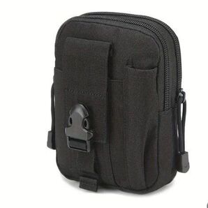 ベルトポーチ ウェストポーチ ミリタリーポーチ マルポーチ スマホ ヒップバッグ ブラック①