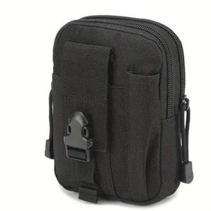 ベルトポーチ ウェストポーチ ミリタリーポーチ マルポーチ スマホ ヒップバッグ ブラック①