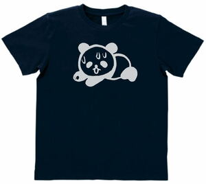 おもしろ　Tシャツ　ダメパンダ　ネイビー　MLサイズ　送料無料　ｈ839