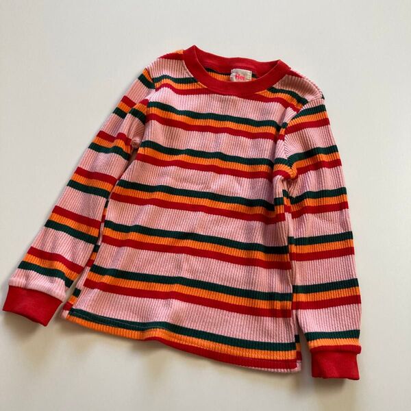 Hei トップス M100相当 韓国服 子供服 長袖 ロンT ボーダー カットソー Tシャツ キッズ