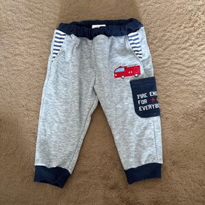 消防車 裏起毛パンツ 90cm