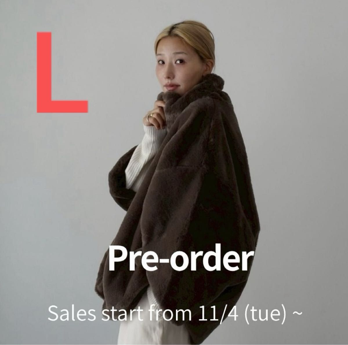 しまむら　hideka ファー　ブルゾン　ジップアップブルゾン　L ブラウン