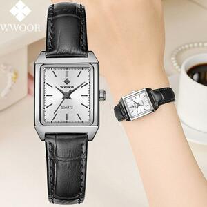 Wwoor 高級ブランド長方形ハンド時計女性クォーツブレスレット時計女性ファッション小腕時計リロイ mujer