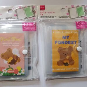 DAISO PVC カバーカードホルダー くま 2個セット Fond Time MY FONDEST