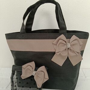 【価格の相談・値引き不可×】ポーチとお揃いリボン*トートバッグ