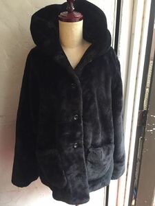 Gap fake fur Parker black lady's old clothes 