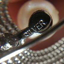 美品　天然本真珠パール　リーフのモチーフ　シルバー銀製　ブローチ　NO.4578_画像4