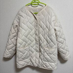 moment+ モーメントプラス 中綿ジャケット キルティングジャケット ノーカラー キルティングコート