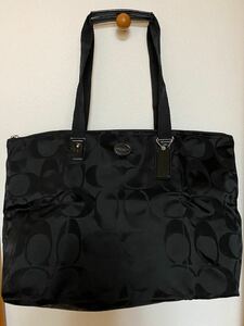 COACH 折りたたみバッグ シグネチャー ブラック