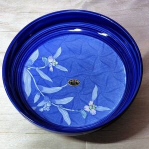 小倉陶器 瑞陶 藍色 花柄 深皿