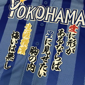 【メール便送料無料】横浜 DeNA ベイスターズ 刺繍ワッペン 生涯横濱 応援歌 白 /baystars/応援/刺繍/ユニホーム