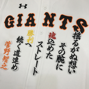 【メール便送料無料】読売 ジャイアンツ 巨人 刺繍ワッペン 菅野 応援歌 白 /菅野智之/giants/応援/刺繍/ユニホーム