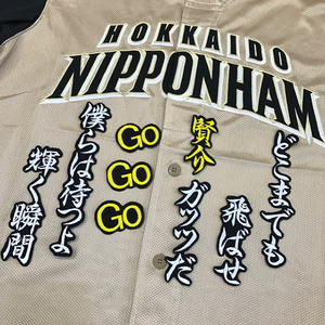 【メール便送料無料】北海道 日本ハム ファイターズ 刺繍ワッペン 田中 応援歌 黒 /田中賢介/fighters/応援/刺繍/ユニホーム