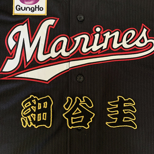 【メール便送料無料】千葉 ロッテ マリーンズ 刺繍ワッペン 細谷 名前 黒 /細谷圭/ｍarines/応援/刺繍/ユニホーム