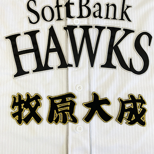 【メール便送料無料】福岡 ソフトバンク ホークス 刺繍ワッペン 牧原 名前 /牧原大成/hawks/応援/刺繍/ユニホーム