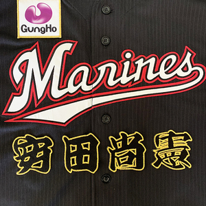 【メール便送料無料】千葉 ロッテ マリーンズ 刺繍ワッペン 安田 名前 黒 /安田尚憲/ｍarines/応援/刺繍/ユニホーム