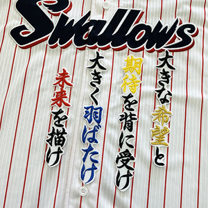 【メール便送料無料】東京 ヤクルト スワローズ 刺繍ワッペン 捕手汎用 応援歌 白 /swallows/応援/刺繍/ユニホーム