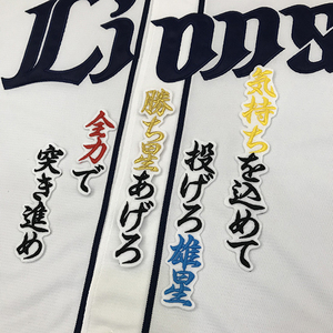 【メール便送料無料】埼玉 西武 ライオンズ 刺繍ワッペン 菊池 応援歌 白 /菊池雄星/lions/応援/刺繍/ユニホーム