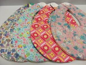 * floral print 10 -ply gauze 4 sheets ( large ) soft hand made baby's bib 46