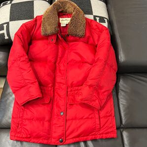 【90s】エディバウアー EDDIE BAUER ヴィンテージ カラコラムダウンジャケット ナイロン キルティング 襟ボア 赤
