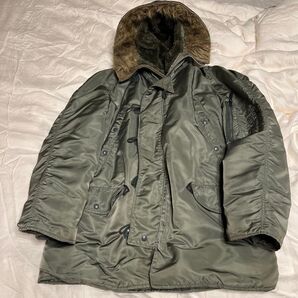 【90s USA製】ALPHA INDUSTRIES アルファインダストリーズ N3B ヴィンテージ ミリタリージャケット セージ