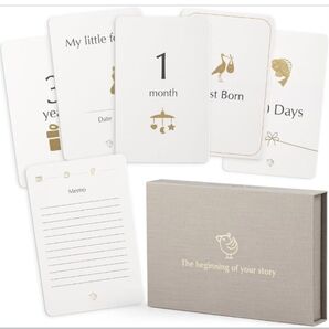 月齢フォトカード 20枚セット ベビー マイルストーンカード 高級ギフトボックス