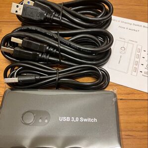 PC2台で4機器共有USB切替器 3.0/2.0プリンタマウスキーボード手動切替