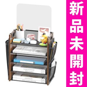 書類トレー 卓上収納ラック 5段 ホワイトボード付き ファイルラック