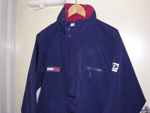 90s トミーヒルフィガー TOMMY HILFIGER ナイロンジャケット M ネイビー vintage old カバーオール セーリング