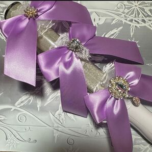 難あり キンブレリボン ペンライトリボン 推し 推し活 パープル ライブグッズ 3個 ライブ アイドル アニメ