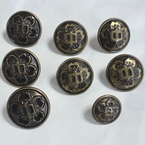 学生服ボタン 桜模様 金属ボタン 8個 学ラン