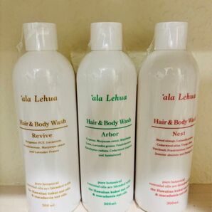 アラレフア 3本セットヘア&ボディウォッシュ300ml シャンプー ボディソープ フレーバーライフ