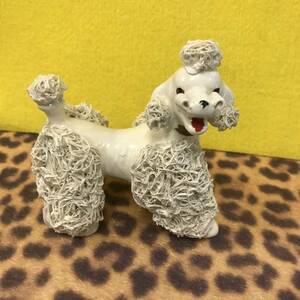 ヴィンテージ★THAMES社　50ｓ　POODLE　陶器製　置物★ハンドペイント、プードル、ロカビリー、レトロ