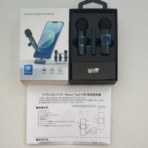 ピンマイク 2本セット スマホ ミニ 動画配信 動画編集 リール 自動ペアリング 簡単操作 撮影 Bluetooth type-c