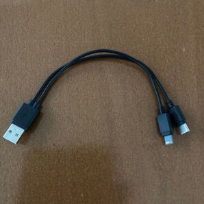 USB充電ケーブル 2in1 Micro USB Type-C 変換アダプタ付