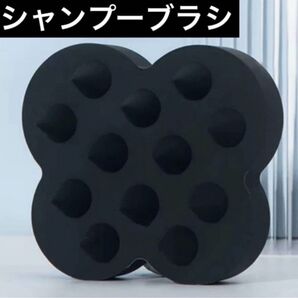 シャンプーブラシ シリコンブラシ スカルプブラシ スカルプケア ケンザン型 黒 ブラック