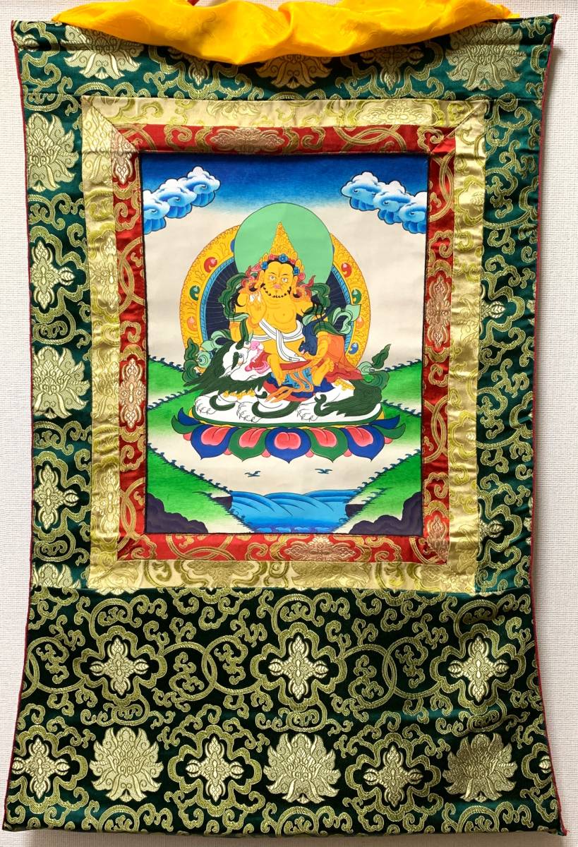 Бишамонтен (Вайшравана) Тханка/Буддийская живопись/Мандала/Тибет-Б, произведение искусства, рисование, другие