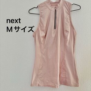 【M】next ネクスト ピンク ジッパー タンクトップ レディース スポーツ タンクトップ