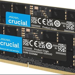 ノートPC用メモリ Crucial DDR5 5600 SODIMM 16GB 2枚 合計32GB
