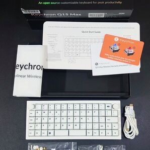 【美品】Keychron Q15 max オーソリニア Gateron バナナ軸 キークロン 白 ホワイト 分割スペース