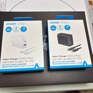 Anker Charger (20W, 2-Port) with USB-C & USB-Cケーブル 2個セット